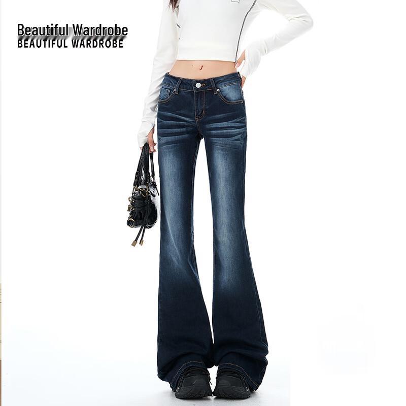 

Women s Retro Flared Wide-Leg Jeans XS