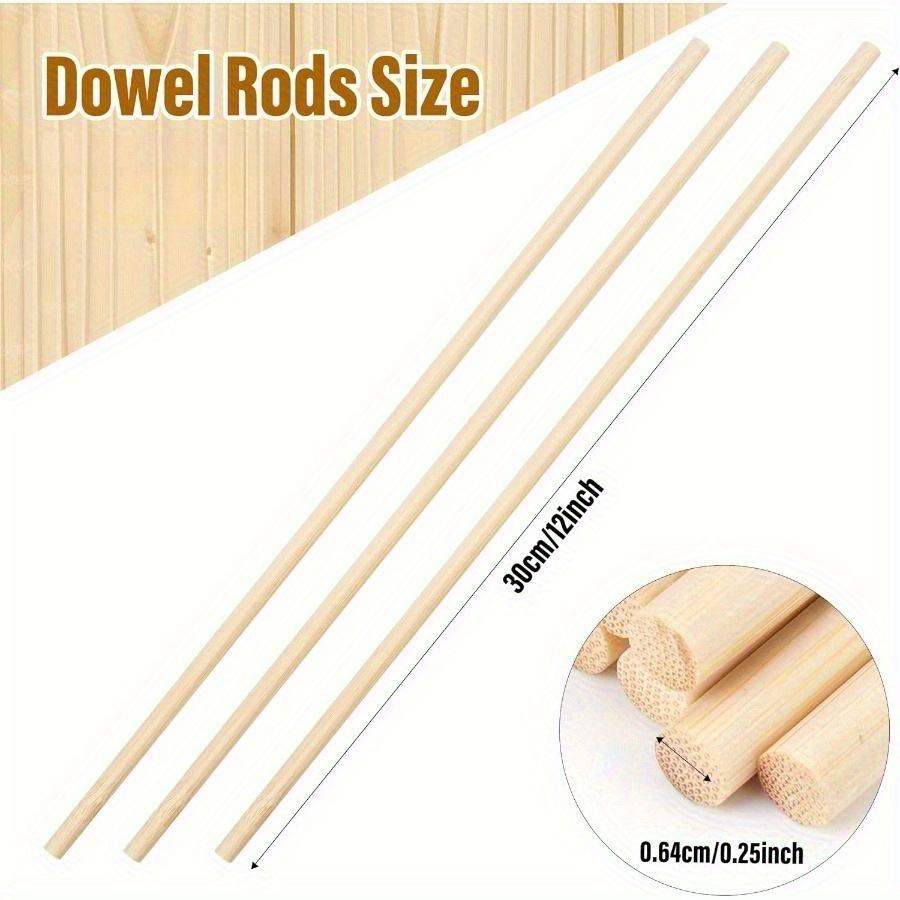40Pcs Wooden Dowel Rods 12 Inch Wood Sticks for Crafts, Precut Wooden Rod Sticks Wood Dowels for Craft and DIY Projects