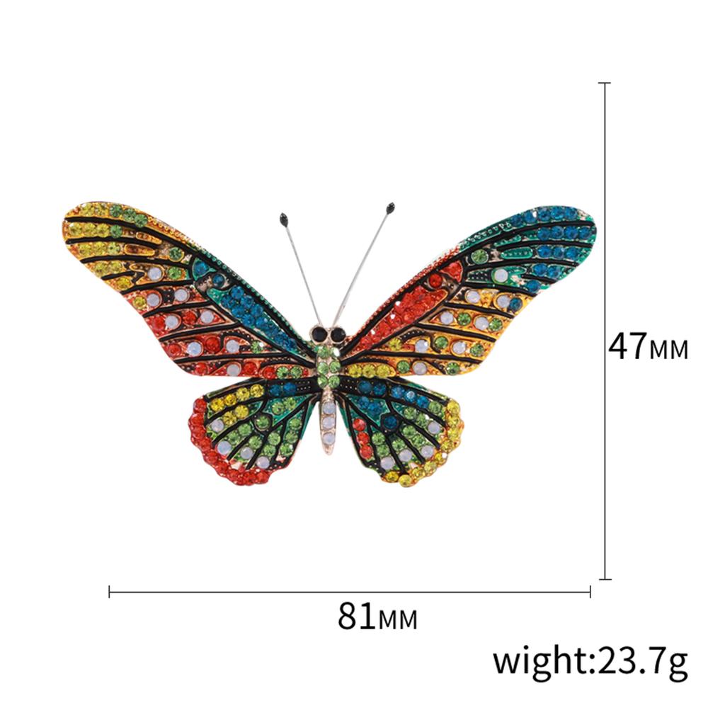 Rhinestone Butterfly Brooches for Women Unisex Enamel Insect Pins Banquet Party Backpack Gifts Jewelry Accessories