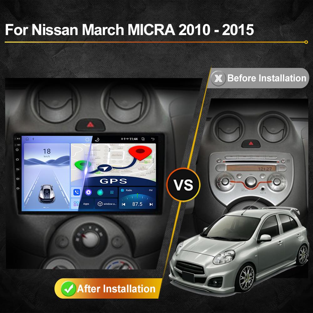 Per Nissan March MICRA 2010-2015 Autoradio Android Lettore Video Multimediale Navigazione GPS Carplay Schermo Touch Stereo Auto Sistemi Intelligenti