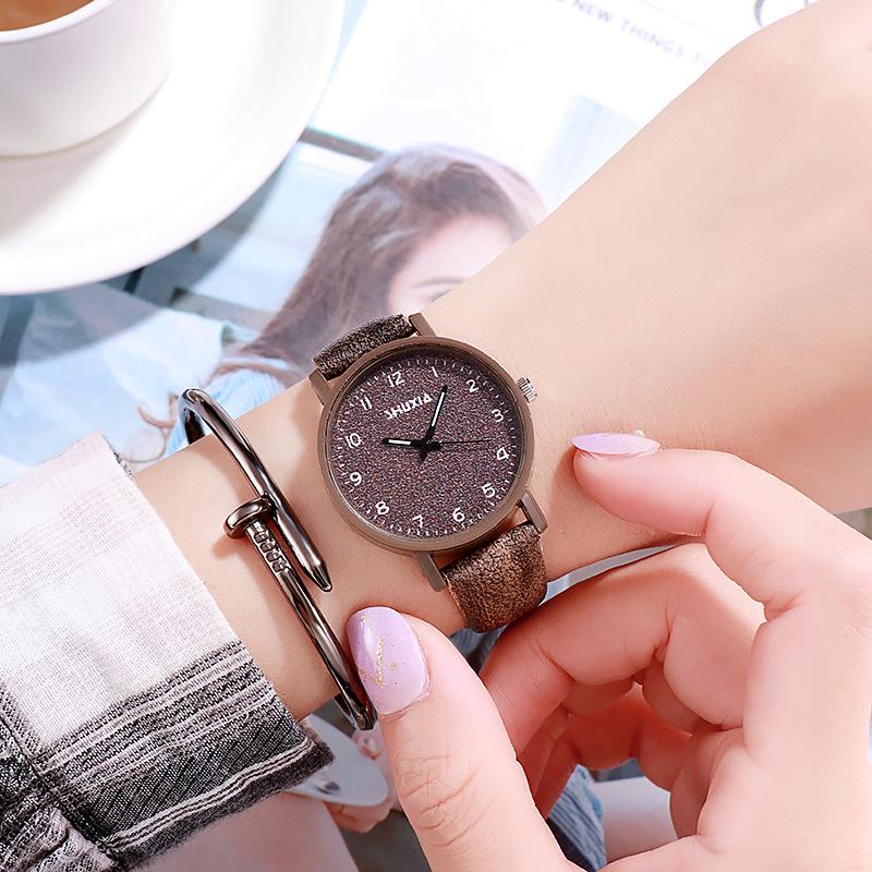 Korean Style Unisex Stone Texture Leather Belt Quartz Watch