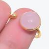 Rose Quartz Gemstone 925 Sterling Silver Jewelry Ring Size Adjustable KJ-1362