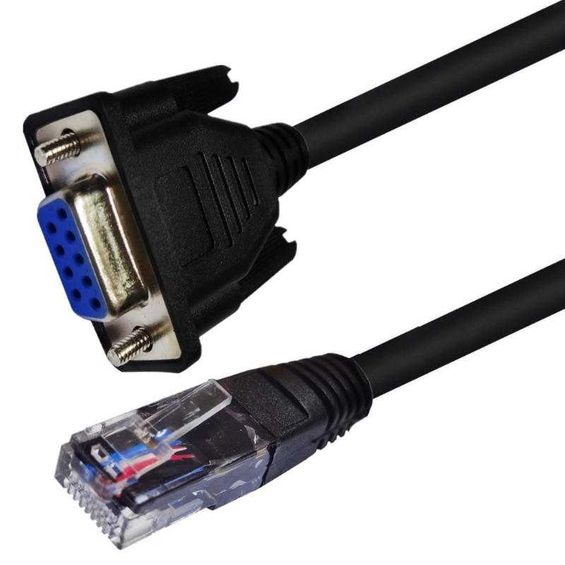 RJ45 to RS232 Consoles Cable,9Pin DB9 to RJ45 Ethernet LAN Rollover Consoles Cable for Stable Data Transmission