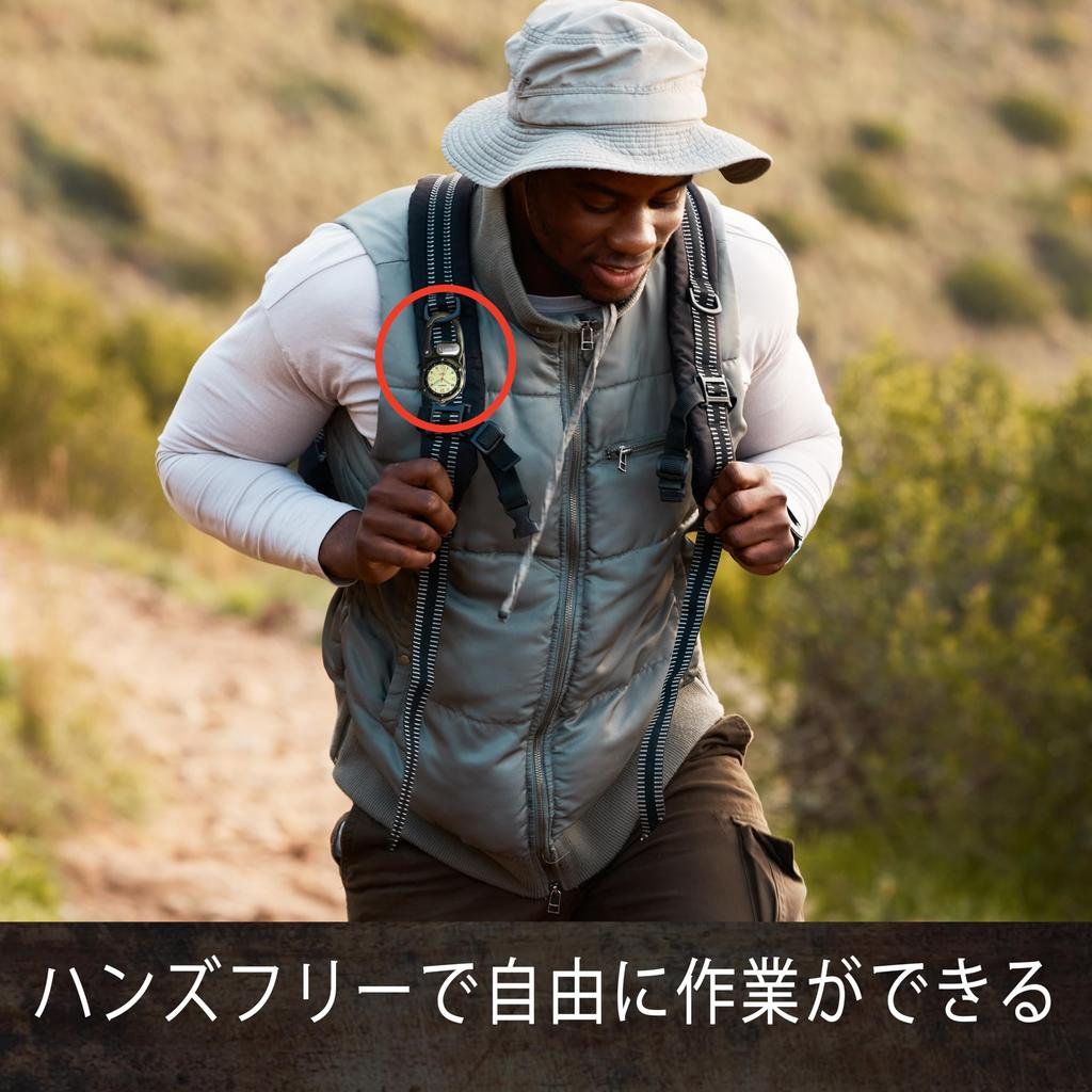 Dakota Mini Clip Microlight Clip Watch Carabiner Watch Lighted Watch Unisex Outdoor Gift Fishing Hunting Outdoor Tactical Watch with LED Light Watch