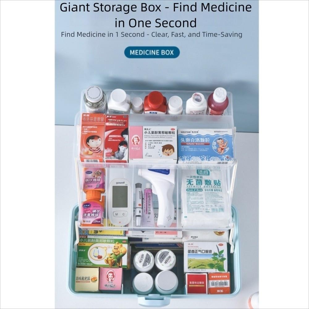 Pillendose Medikamenten-Set Organizer Aufbewahrungsbox Staubdichte Tacklebox Notfallbox Desktop-Aufbewahrung
