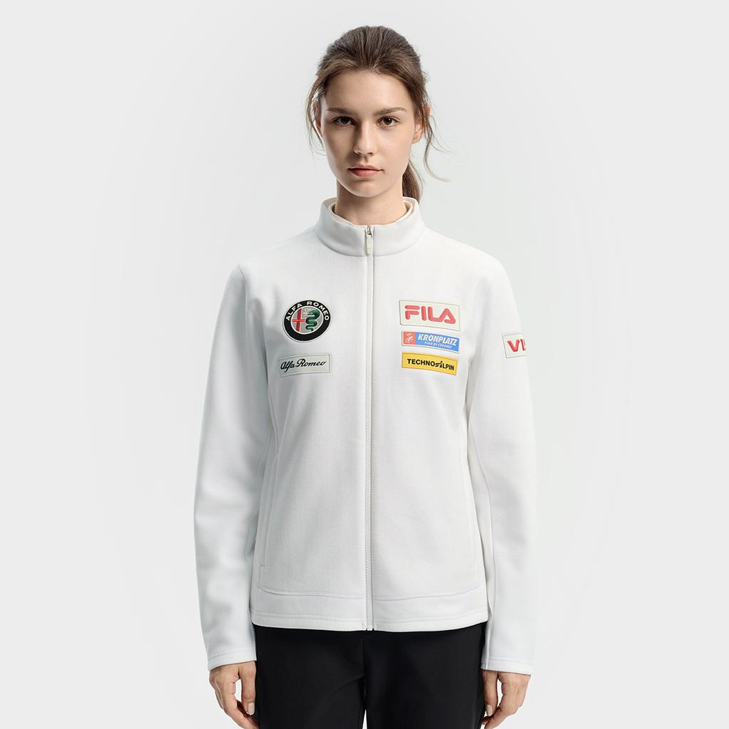 Fila Ski Series Fleece Lined Warm Minimalist Casual Sports Training Comfortable Jacket Women Jackets A11W546501F-WT