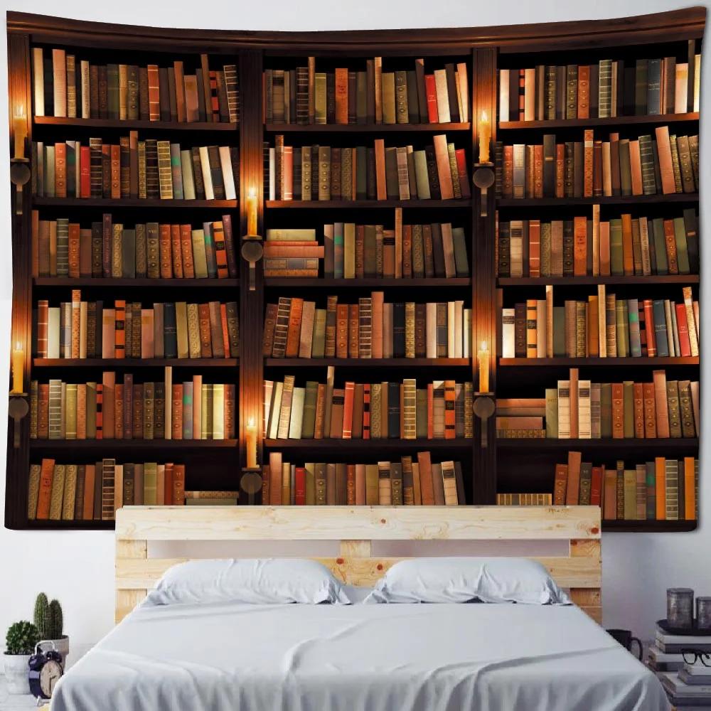 Room Decoration Tapestry Wall Hanging Magic Bookshelf Library Hippie Aesthetic Art Background Poster Used For Home Dormitory