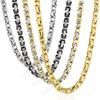 HipHop  Chain Box Byzantine Stainless Steel Chain Necklace Men Jewelry Erkek Kolye Strong Heavy Long 55-90cm Chains NZ022