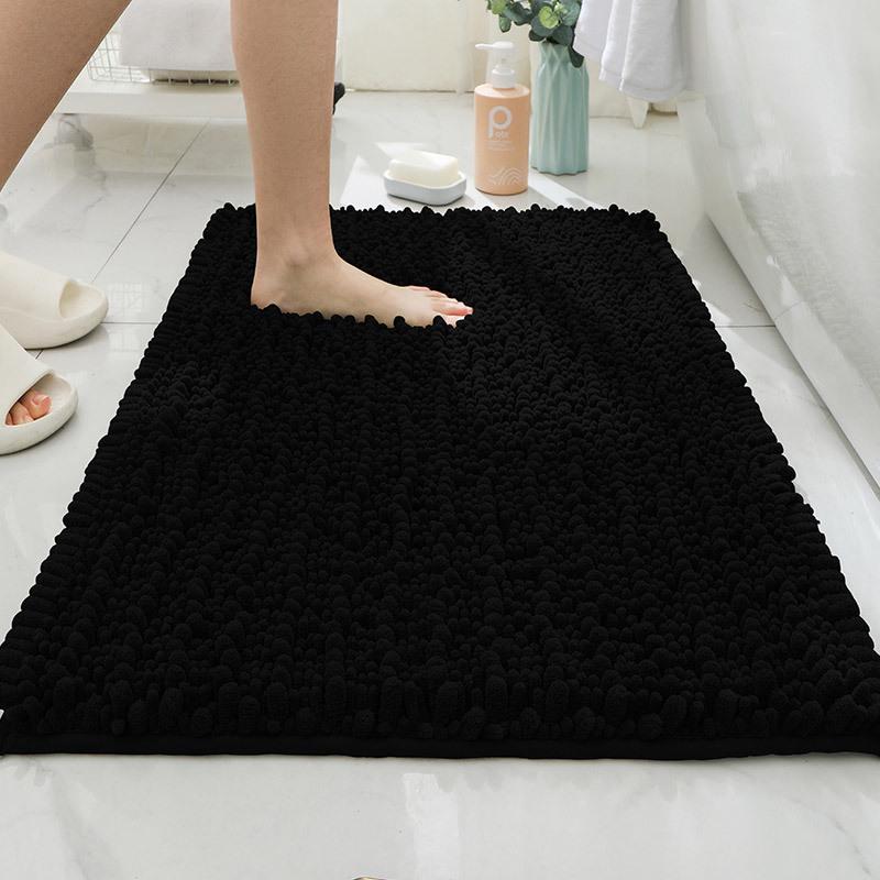 Chenille Long Pile Bathroom Mat - Water Absorbent & Anti-Slip Foot Pad for Home Use