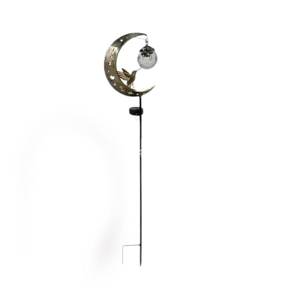Floor Insertion Hummingbird Moon Light Solar Powered Lawn Lamp Pathway Patio