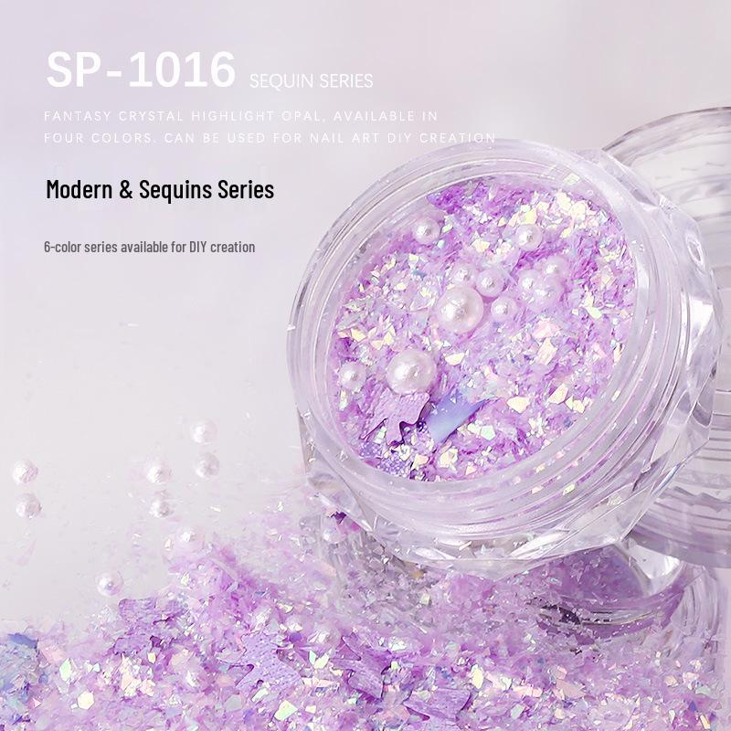 

Modern Nail Art Accessories: Mixed Glitter Sequins with Stars and Bows