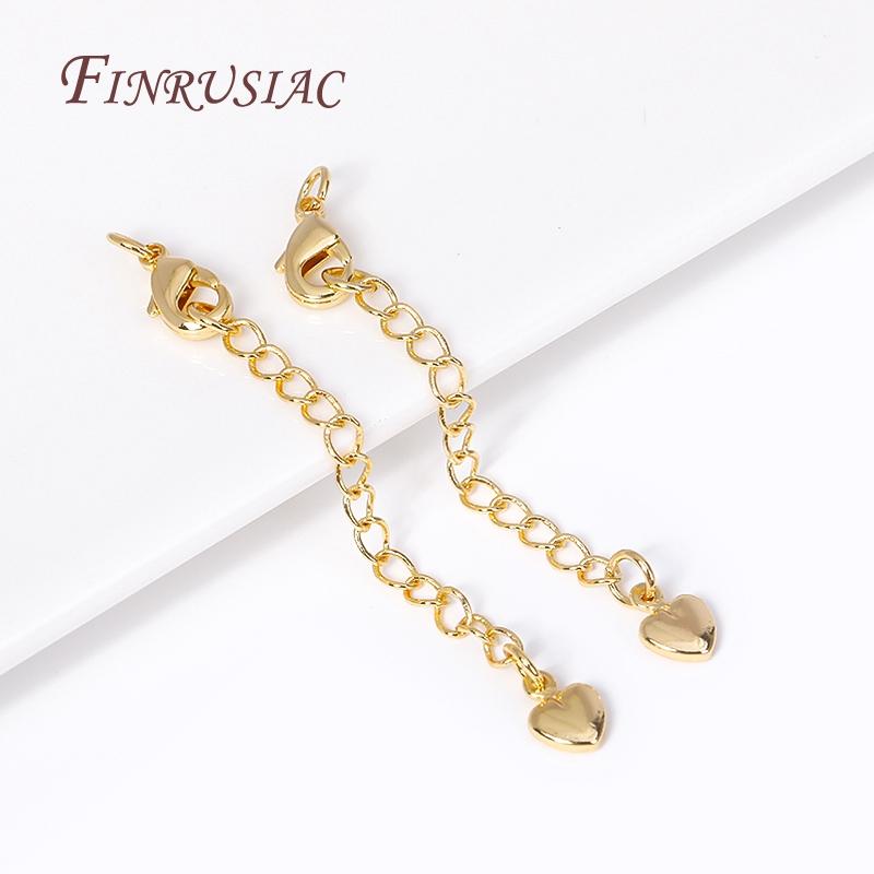 18K Gold Plated Extension Chains with Lobster Clasps Connector For Jewelry Necklace Extender,DIY Bracelets Making Accessories