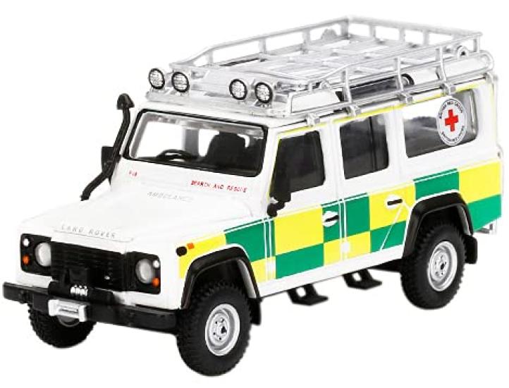 TrueScale Miniatures MINI GT Scale Land Rover Defender 110 British Red Cross Search and Rescue North America Exclusive Finished Model 1/64 (Right-Hand