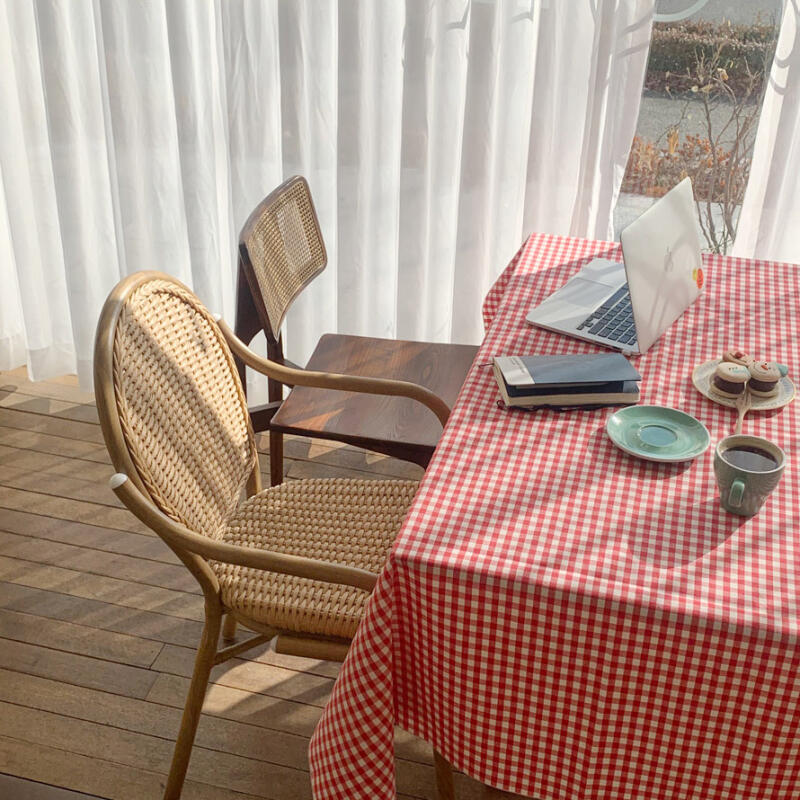 

Gingham Check Waterproof Tablecloth 4-Person Large Red
