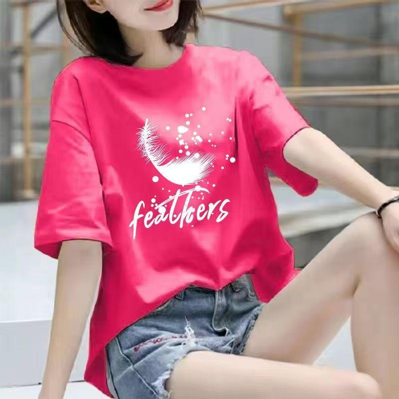 

2024 Хлопковая футболка с короткими рукавами, женская летняя футболка большого размера, модная повседневная футболка с короткими рукавами, котенок XL