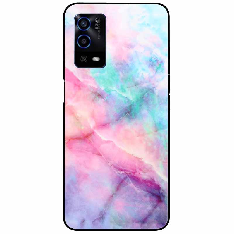 For Oppo A55 4G Case A 55 Silicone Soft Painted TPU Black Cover for Oppo A55 Case CPH2325 Cute Funda Coque for OPPOA55 6.51''