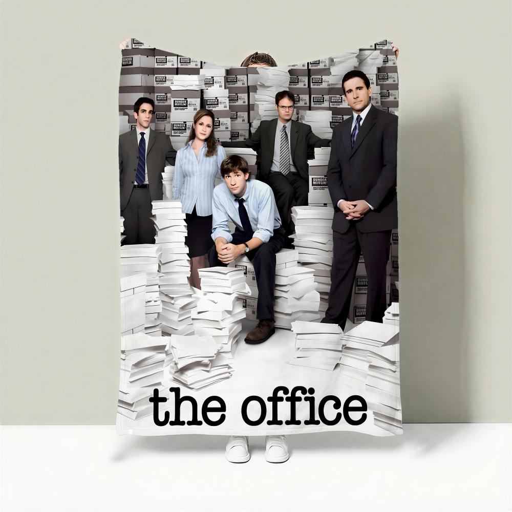 TV T-The Office Throw Lightweight 240g Flannel Blanket Soft Skin-friendly for Summer Cooling 75X95CM