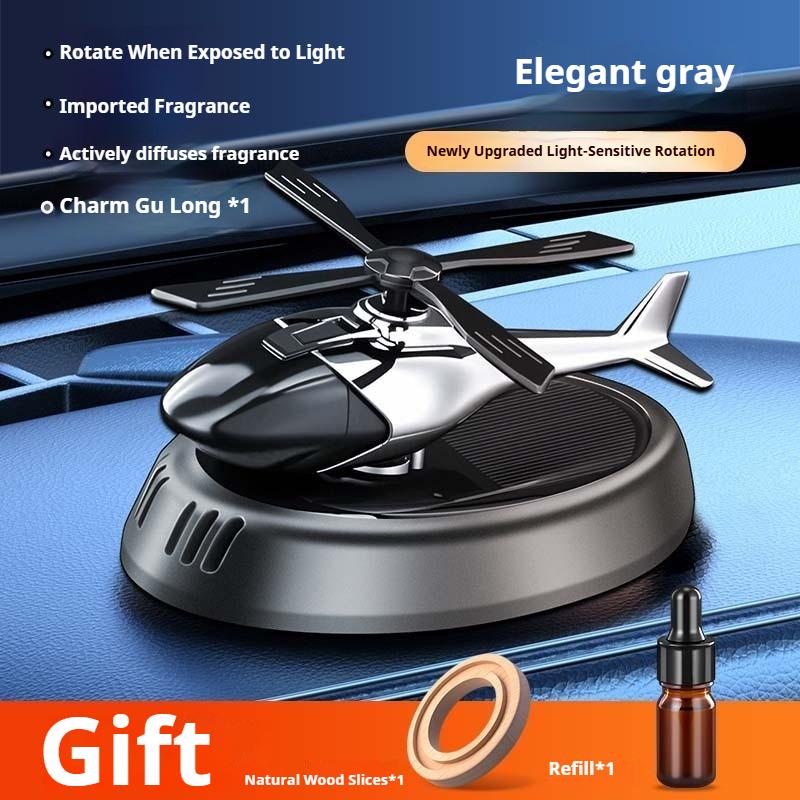 Car Solar Powered Rotating Aircraft Perfume Automatic Rotating Air Purifier Propeller Rotary Perfume Diffuser Car Ornament