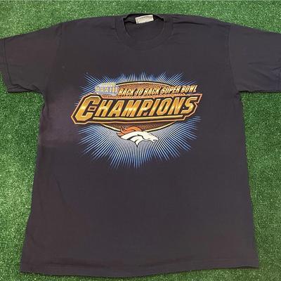 Vintage 90s Denver Broncos Super Bowl Back To Back Champions Shirt Mens Size M