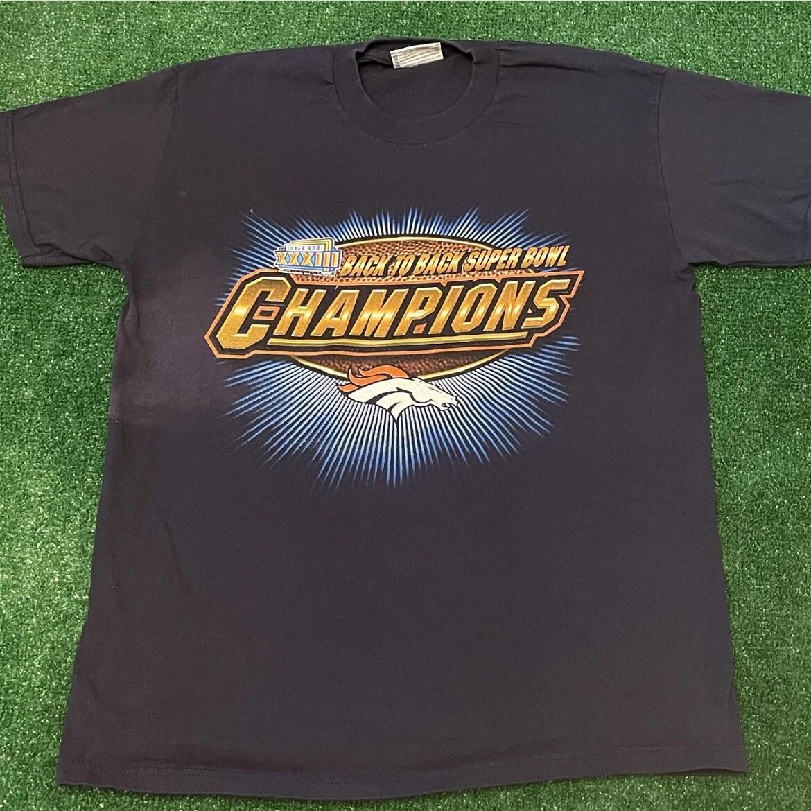 

Vintage 90s Denver Broncos Super Bowl Back To Back Champions Shirt Mens Size M S