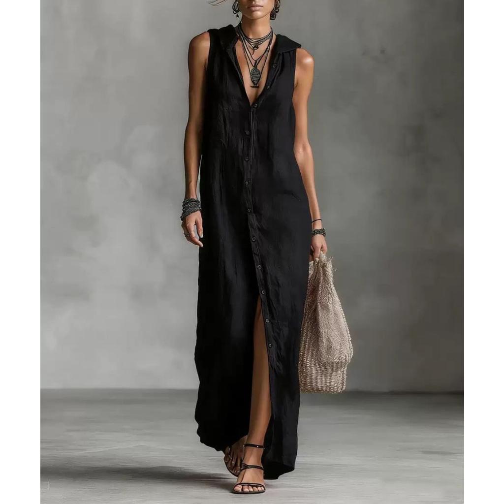 New Arrival Women's Sleeveless Long Maxi Dress, Summer Casual Dress for Women European American Style