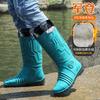 Jundeng Fashion Mechanical Style Men's High Rain Shoes Thickened Rainy Day Wading Boots Non-slip Rubber Shoes Rain Boots Cover Feet Water Shoes