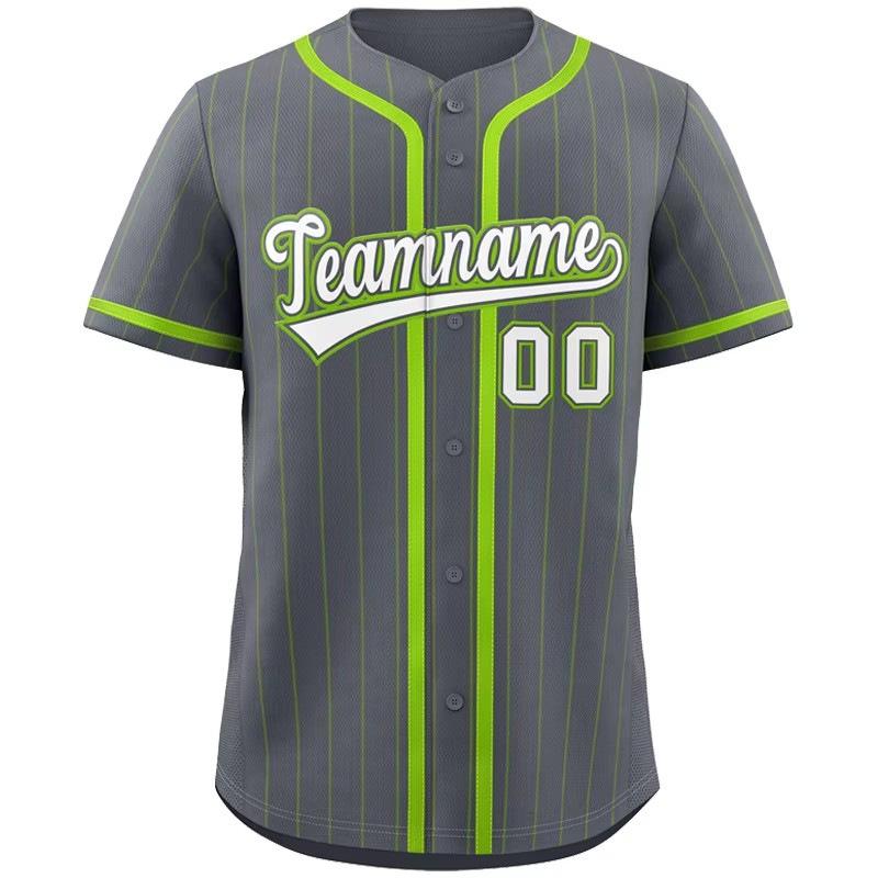 Men's and Women's Fashion Baseball Jerseys, Hip-hop Sports Buttons, Cardigan, Striped Letter Print Short-sleeved Top