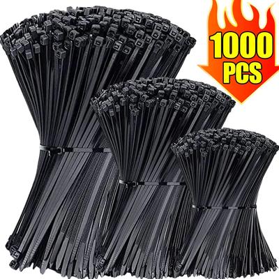 100Pcs Nylon Cable Ties Self-locking Cord Ties Straps Adjustable Cables Fastening Loop Home Office Wire Zip Ties Wholesale