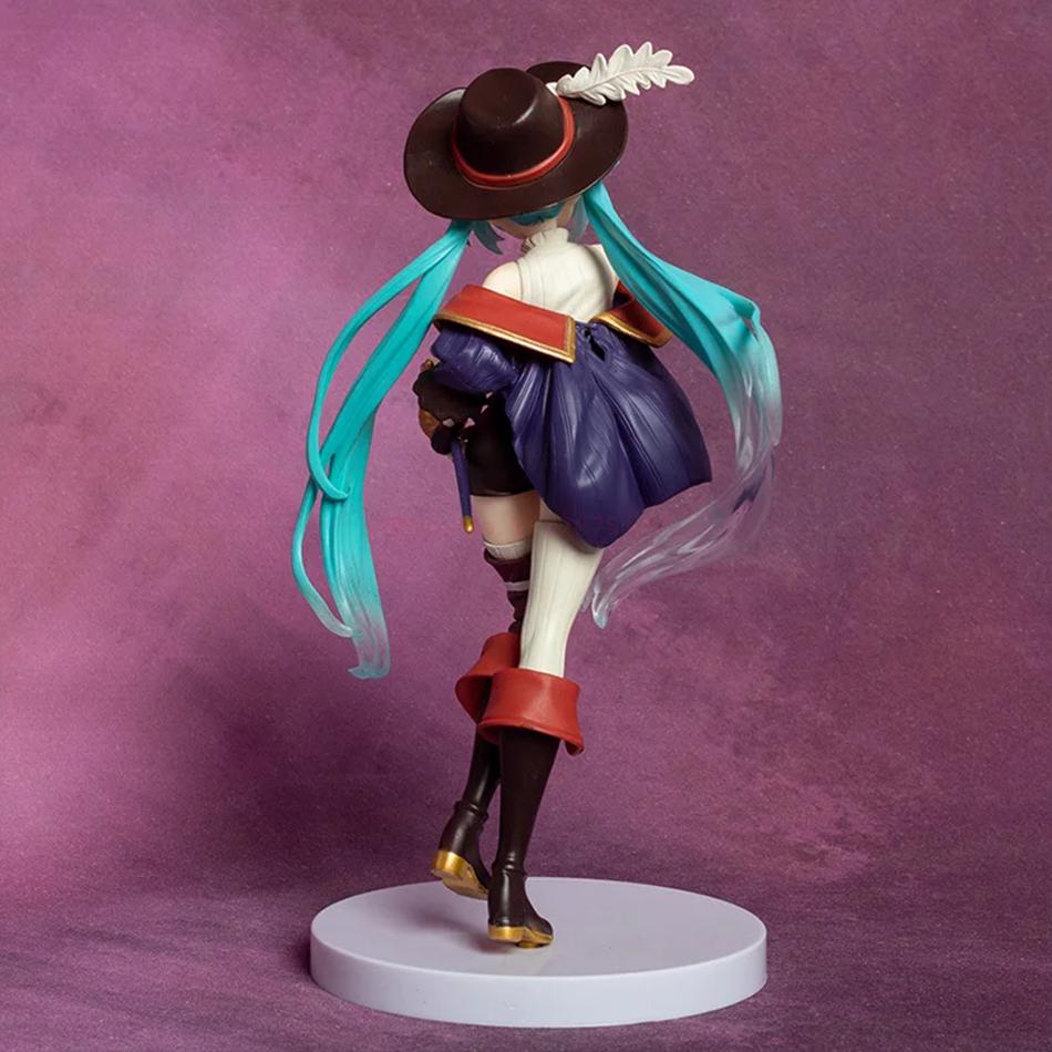 Anime Hatsune Miku Figure Fairy Tale Wonderland Puss Boots Kawaii Action Figures Adult Collection Model Toy Gift in Poseable Articulated Scale