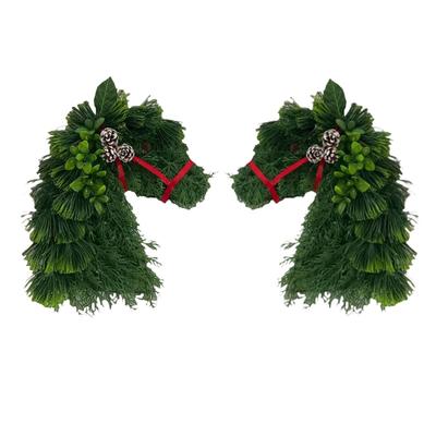 Front Door Wreath Plastic Holiday Garland Festival Ornament for Christmas Home Entrance Decor