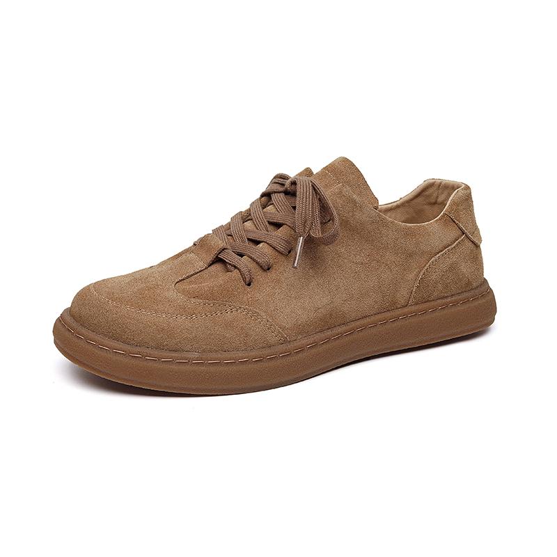 Genuine Leather Men's Board Shoes Minimalist and Trendy British Style Leisure Party Office Youth Quality Sports Brown Shoes Hot