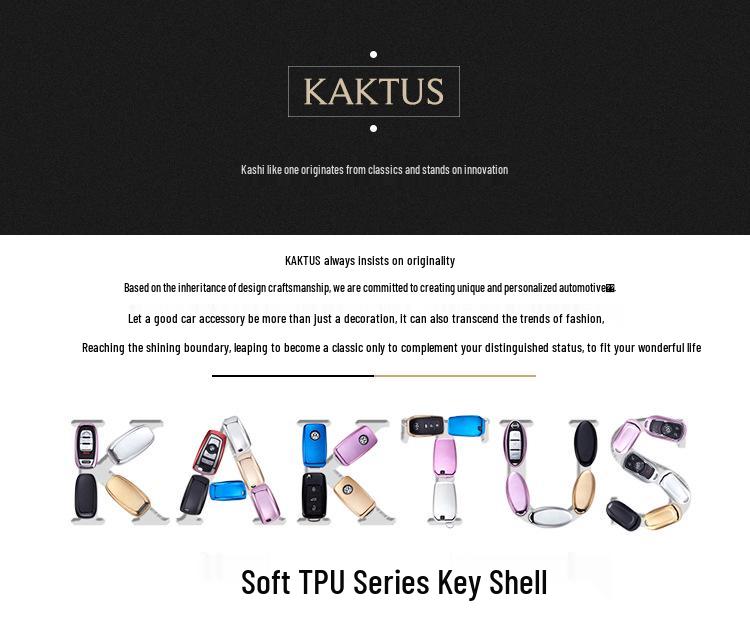 KAKTUS TPU Car Key Case for Land Rover - Soft Rubber Shell with Buckle Set