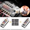 6 Circuit Automotive Fuses Block with LED Indicators 30A Per Slot Waterproof Design Fuses Holder For Motorcycle Use