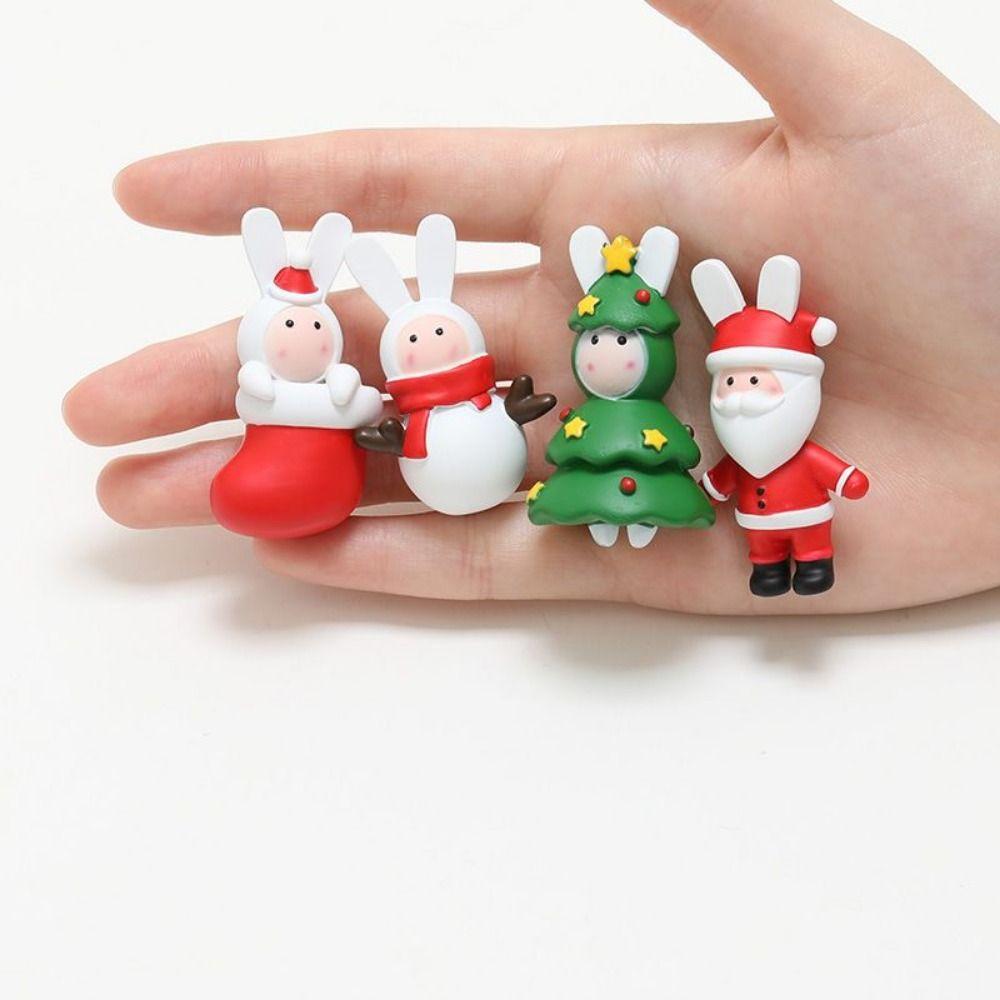 Cartoon Hand-painted Christmas Fridge Stickers Resin Art 3D Snowman Magnetic Stickers Cute Santa Claus Fridge Magnets Bedroom