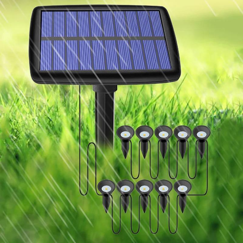 Solar Garden Spotlight 10 IN 1 Outdoor Solar Pathway Light Waterproof Security Landscape Light for Tree Patio Driveway Decor