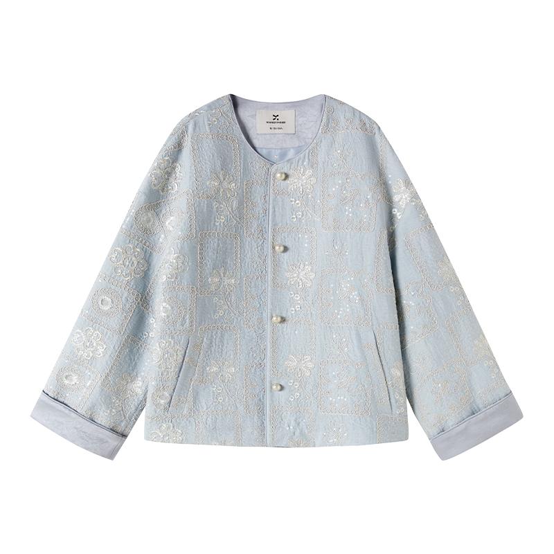 Xiangying New Chinese Style Embroidered Cardigan