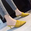 Women's Slippers 2025 New Women's Outer Wear Retro Half Slippers Bag Head High Heel Stiletto Manufacturer