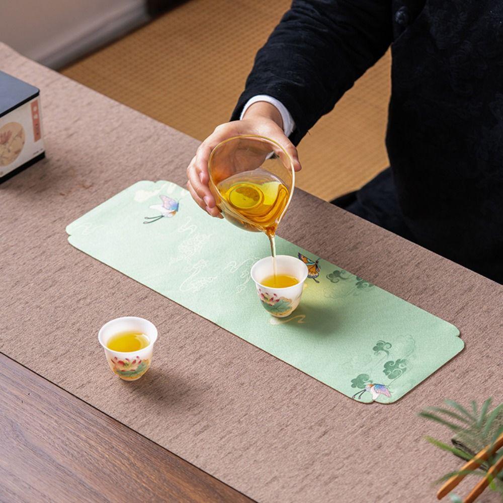 Heat Insulat Chinese Style Tea Mat Waterproof Tableware Mat Cup Pad Table Mat  Home