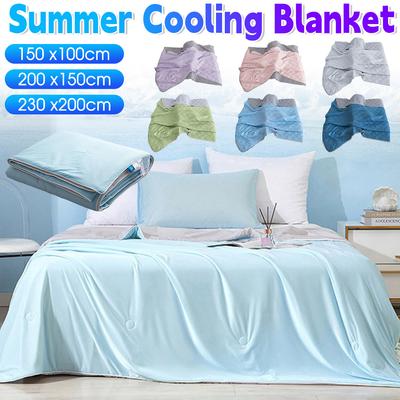 Air Condition Comforter For Summer Pure Color Ice Silk Cooling Blanket Summer Lightweight And Smooth Twin/King Size Cold Quilt
