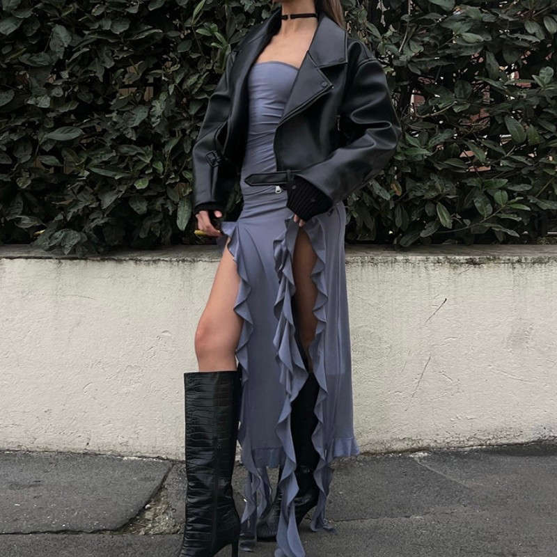 Sommer Damenbekleidung Scharfes Mädchen Kleid Designgefühl Ärmellos BH Rock Unregelmäßiges Kleid