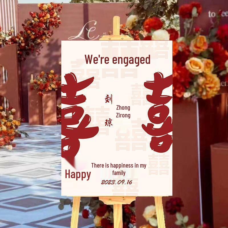 Wedding Ceremony Engagement Welcome Sign - Decorative Guide and Water Board Stand