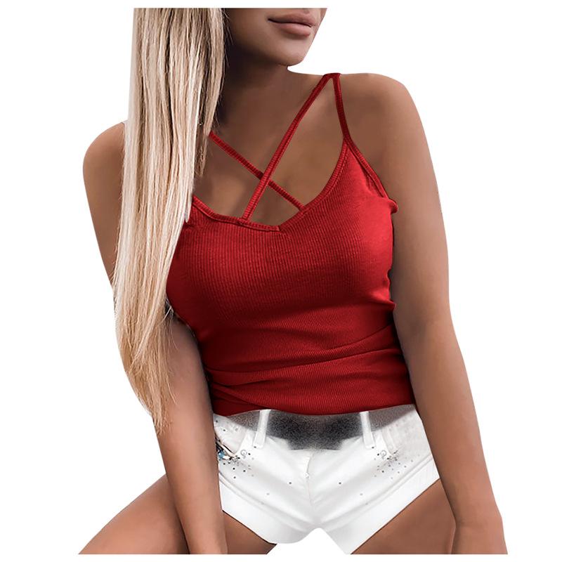 

Spring/Summer Women s Camisole Vest - Sleeveless Outer/Inner Top M червоний