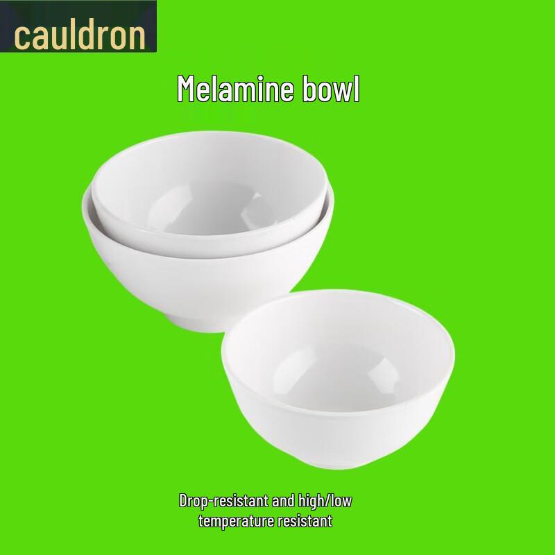 Fuou Jade White Melamine Bowls, 10-Pack