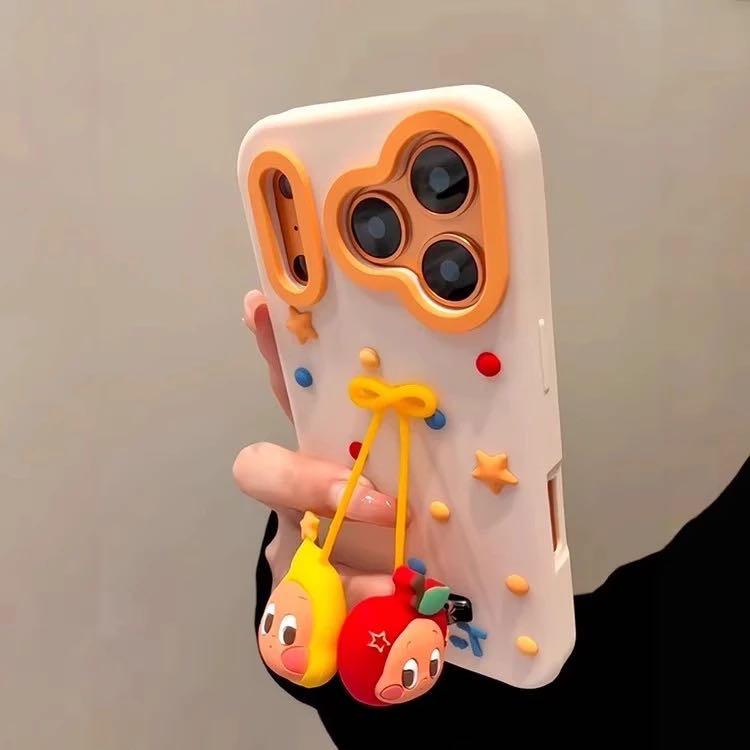 

Силиконовый защитный чехол с подвеской в виде инопланетянина для iPhone 17 Pro Max/16/15/14/13 iPhone 15 Pro Max [Hollow Mute Button]