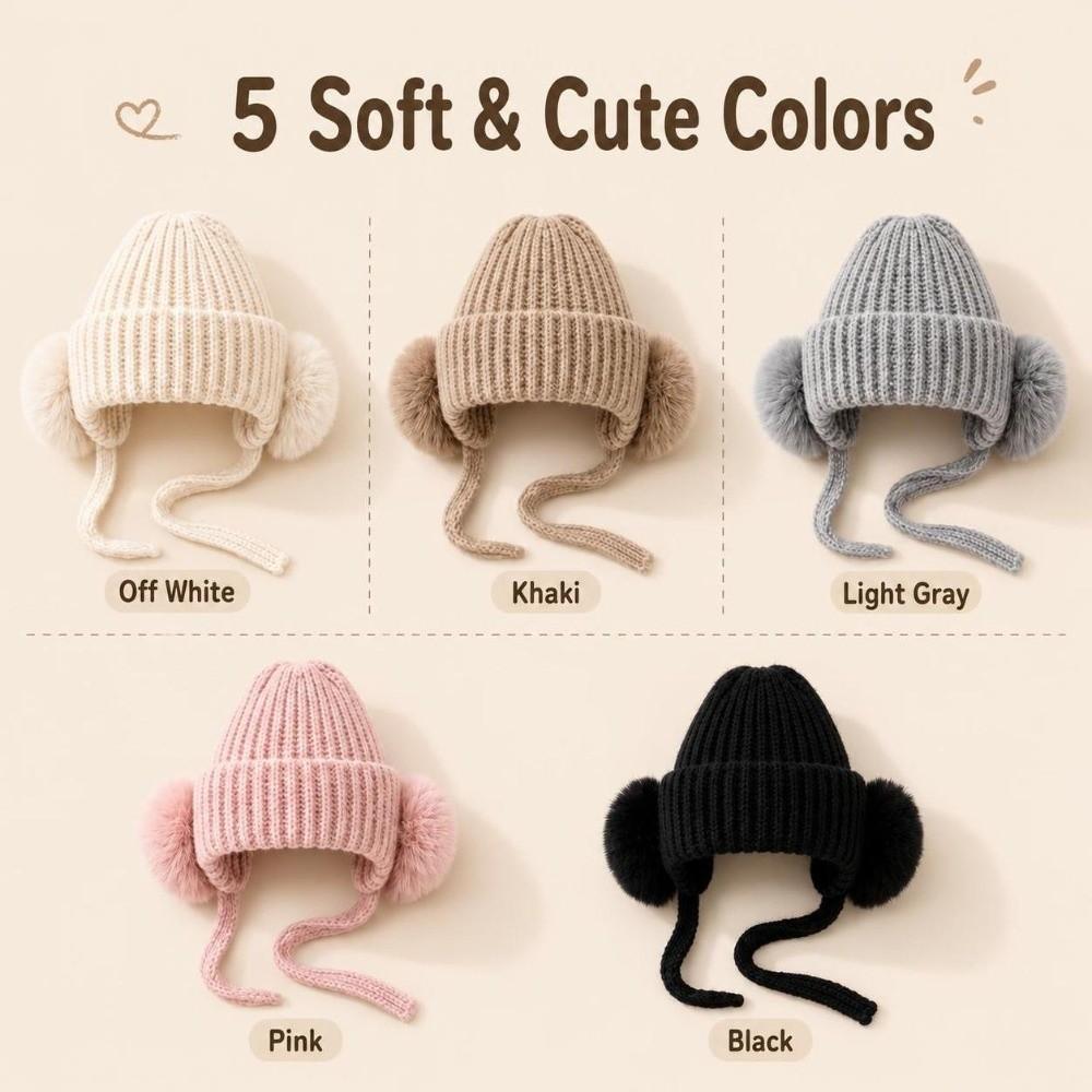 Soft Winter Skullcap Warm Thermal Ski Hat New Knitted Beanie Hat Women