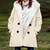 Women's Winter Coat Warm Shaggy Down Hooded Button Down Coat Jacket