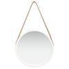VidaXL Miroir mural avec sangle 40 cm Blanc 320360