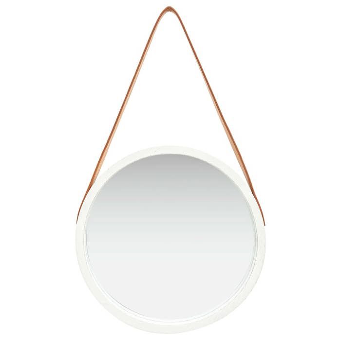 VidaXL Miroir mural avec sangle 40 cm Blanc 320360
