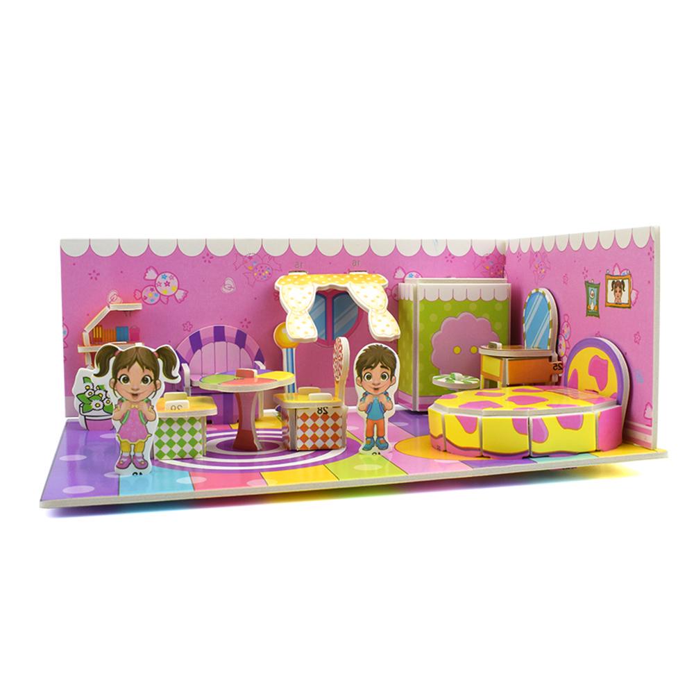 3D DIY Puzzle Jigsaw Toys for Children Architecture Kids Princess Bedroom Puzzle Baby Toys Early Learning Educational Kids Gifts