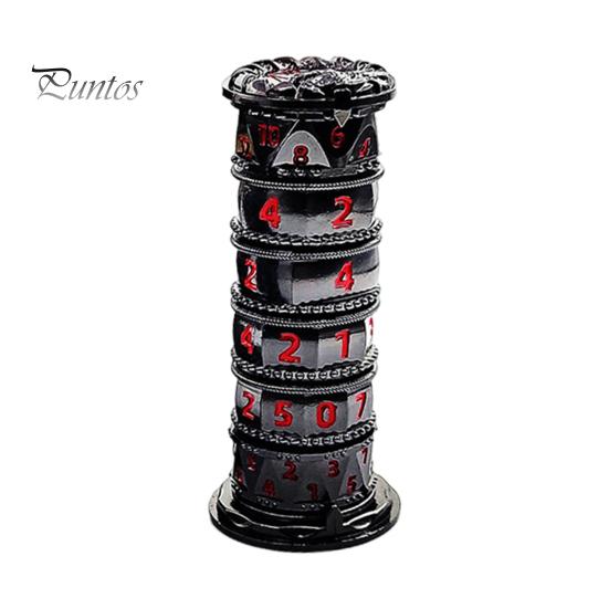 

Вращающаяся башня для игральных костей 7 в 1 Многогранник Металлический кубик Спиннер с вращающимся шаром Металлическая конструкция Дизайн дракона Подземелья и игра для драконов Ролевая игра в жанре РПГ D